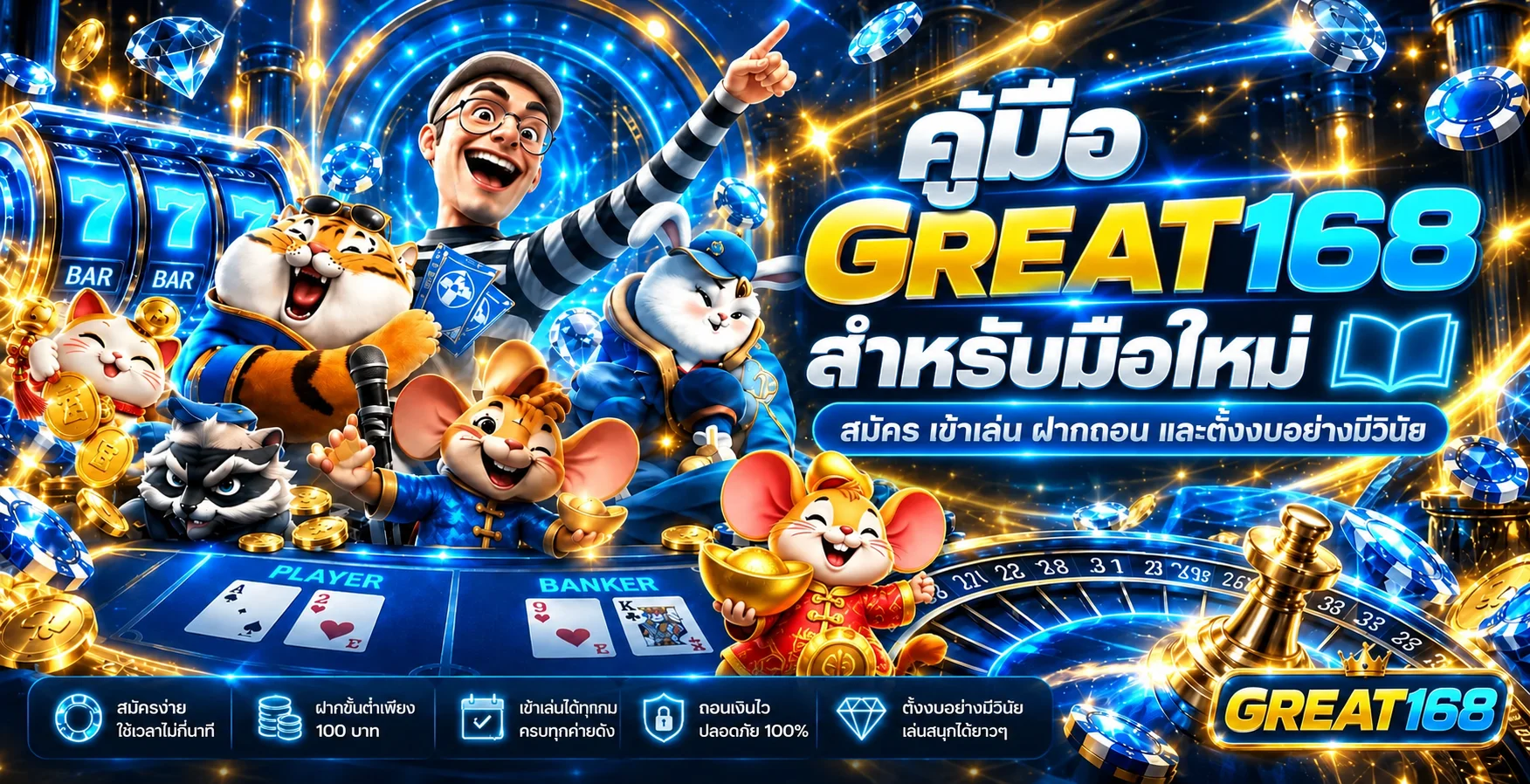 GREAT168 คู่มือสมัคร เข้าเล่น และฝากถอน